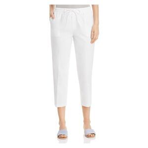 LE GALI Womens White Pocketed Drawstring Capri Pants Size: M